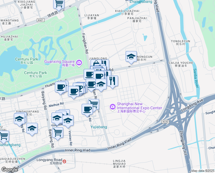 map of restaurants, bars, coffee shops, grocery stores, and more near in 