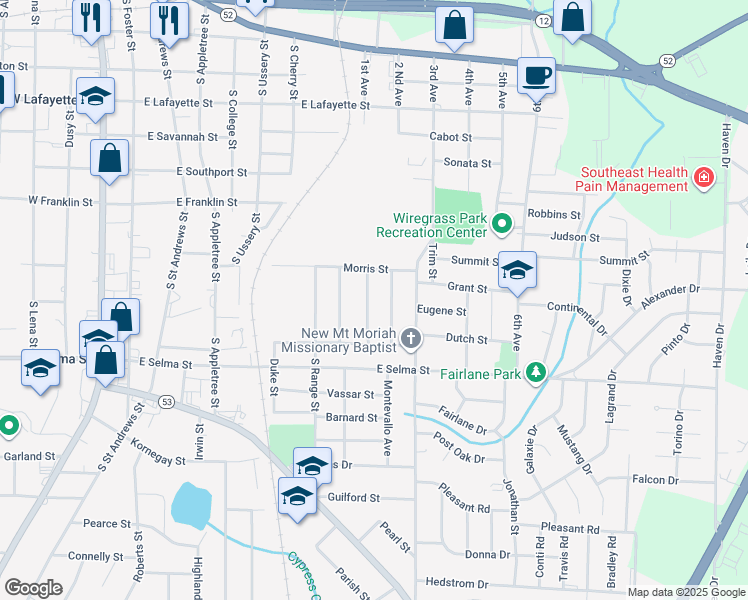 map of restaurants, bars, coffee shops, grocery stores, and more near 811 Memphis St in Dothan
