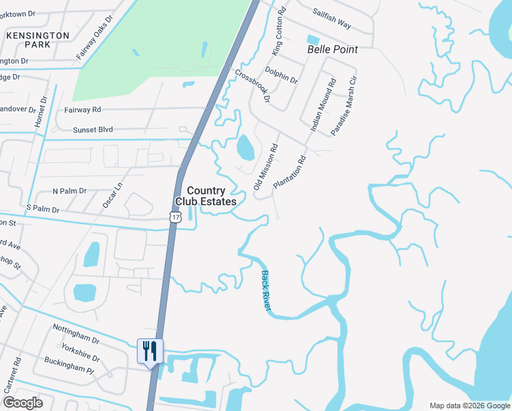 map of restaurants, bars, coffee shops, grocery stores, and more near 528 Old Mission Road in Brunswick