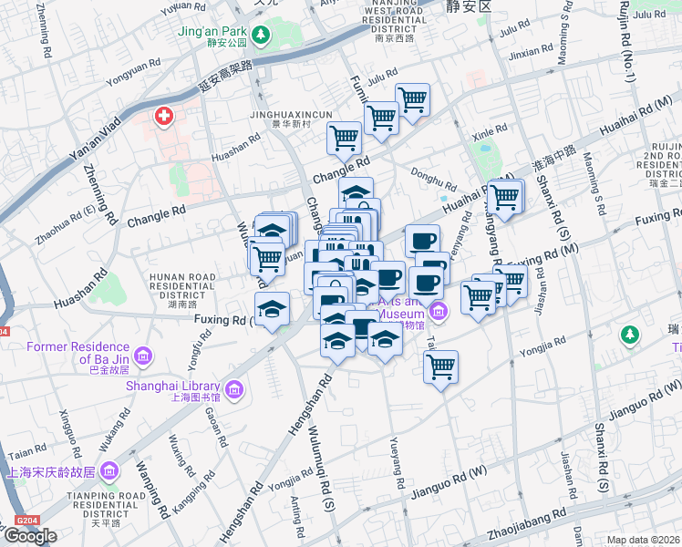 map of restaurants, bars, coffee shops, grocery stores, and more near in 