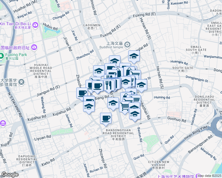 map of restaurants, bars, coffee shops, grocery stores, and more near in 