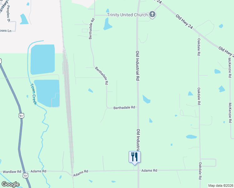 map of restaurants, bars, coffee shops, grocery stores, and more near 1026 Wild Estate in McComb