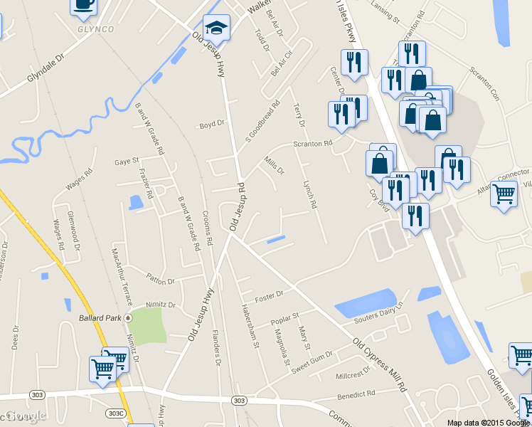 map of restaurants, bars, coffee shops, grocery stores, and more near 150 Taylors Tots Trail in Brunswick