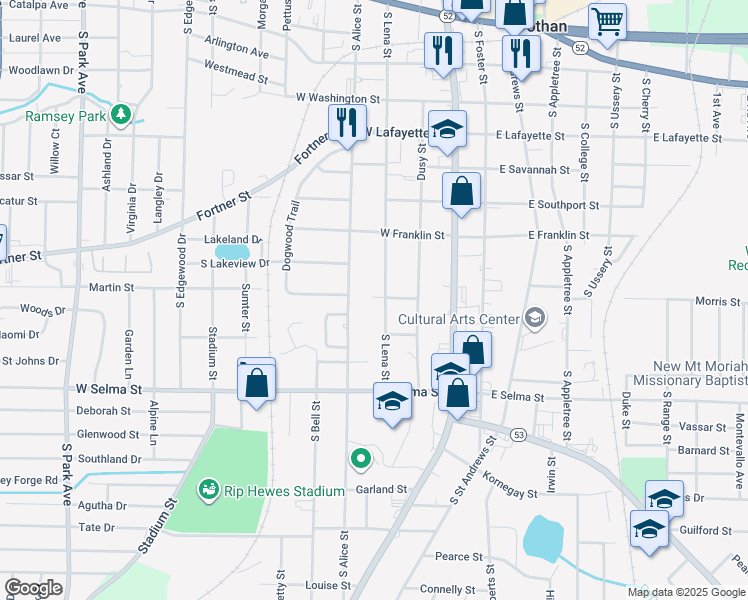 map of restaurants, bars, coffee shops, grocery stores, and more near 402 Floyd Street in Dothan