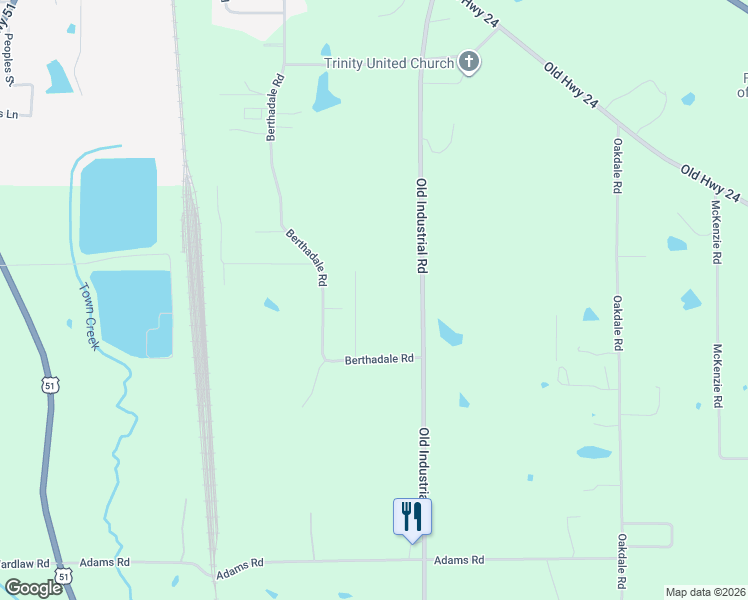 map of restaurants, bars, coffee shops, grocery stores, and more near 1026 Wild Estate in McComb