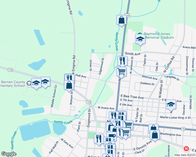map of restaurants, bars, coffee shops, grocery stores, and more near 401 Edgewood Street in Nashville