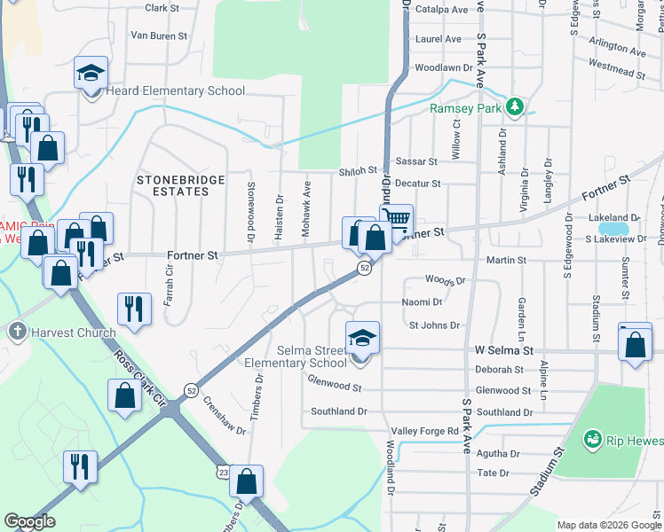 map of restaurants, bars, coffee shops, grocery stores, and more near 1468 Hartford Hwy in Dothan