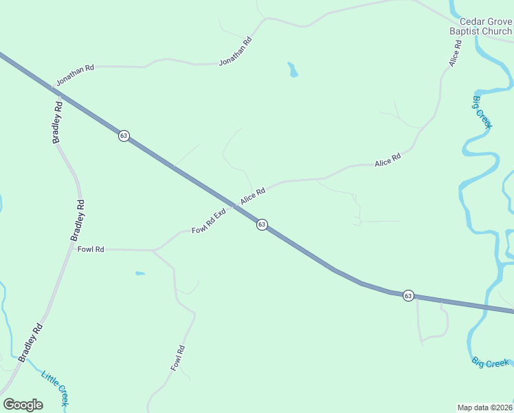map of restaurants, bars, coffee shops, grocery stores, and more near Highway 63 in Leakesville