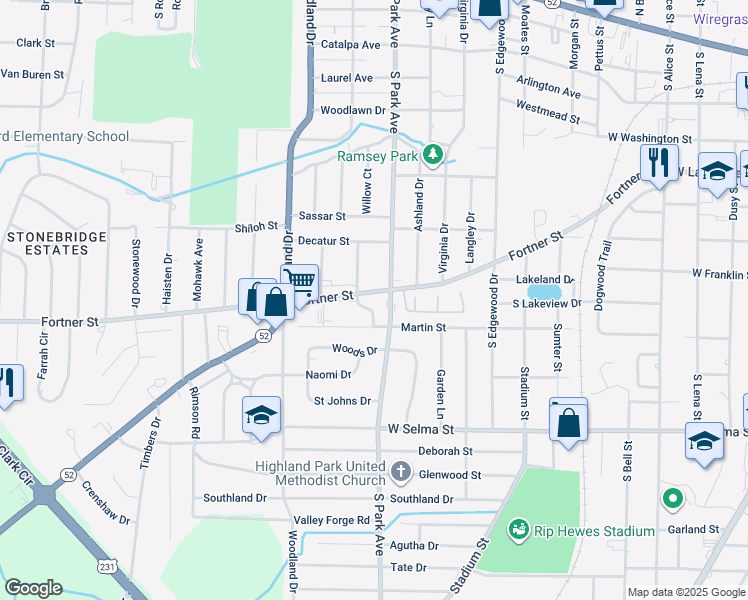 map of restaurants, bars, coffee shops, grocery stores, and more near 1145 Fortner Street in Dothan