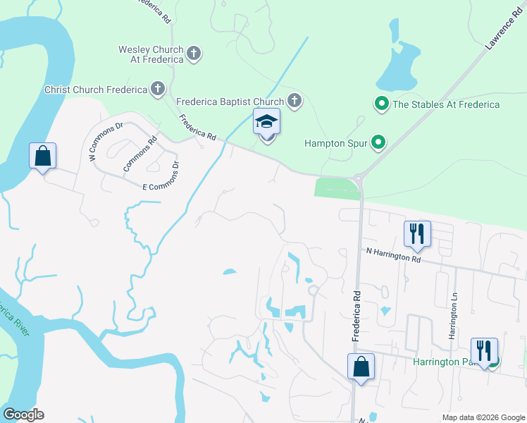 map of restaurants, bars, coffee shops, grocery stores, and more near 2002 Sea Palms West Drive in St. Simons Island