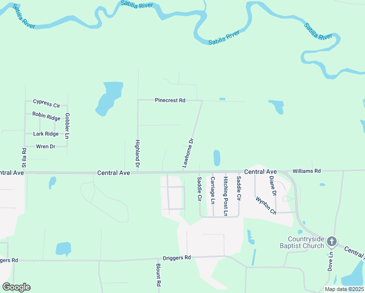 map of restaurants, bars, coffee shops, grocery stores, and more near 1063 Lawhorne Drive in Waycross
