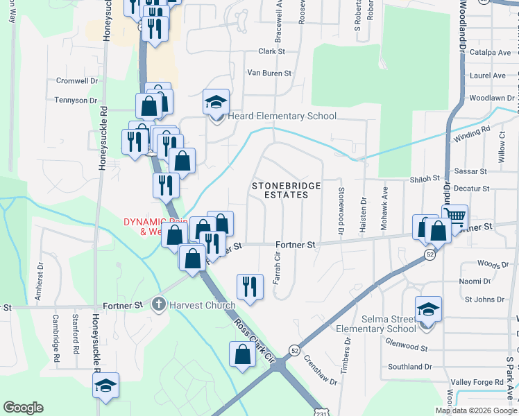 map of restaurants, bars, coffee shops, grocery stores, and more near 505 Collingswood Drive in Dothan