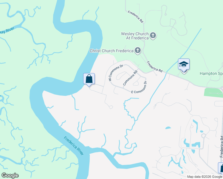 map of restaurants, bars, coffee shops, grocery stores, and more near 102 Bellrain Lane in St. Simons Island
