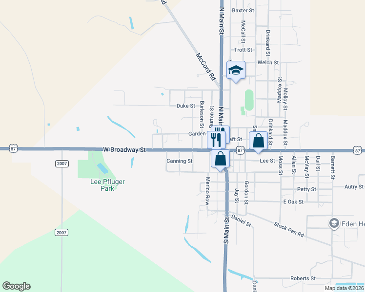 map of restaurants, bars, coffee shops, grocery stores, and more near 720 West Broadway Street in Eden