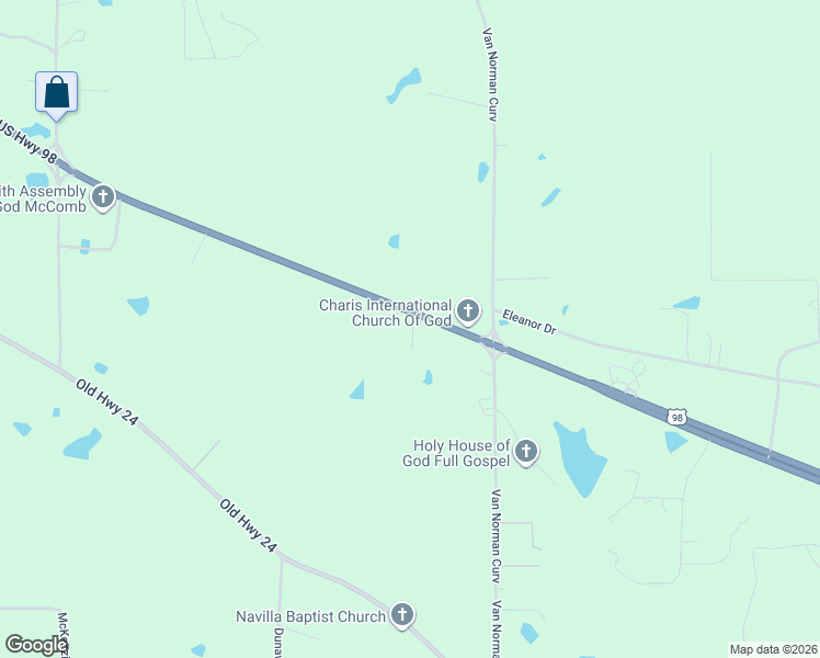 map of restaurants, bars, coffee shops, grocery stores, and more near 1000 Cedar Hill in McComb