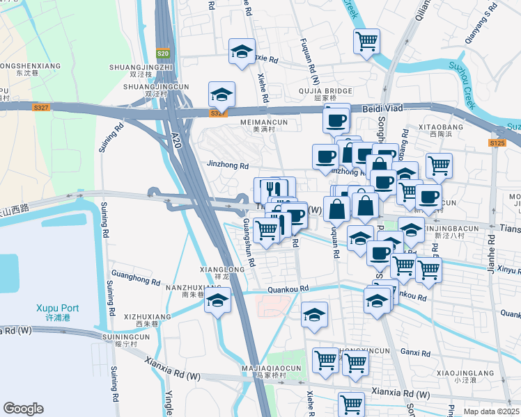 map of restaurants, bars, coffee shops, grocery stores, and more near in 