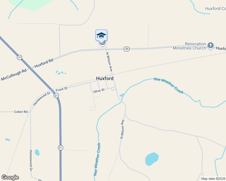 map of restaurants, bars, coffee shops, grocery stores, and more near 300-308 North Wilson Avenue in Atmore