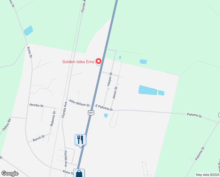 map of restaurants, bars, coffee shops, grocery stores, and more near 100-298 Jason Street in Nahunta