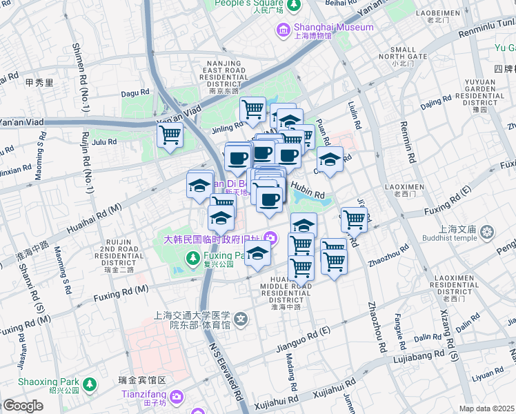 map of restaurants, bars, coffee shops, grocery stores, and more near in 