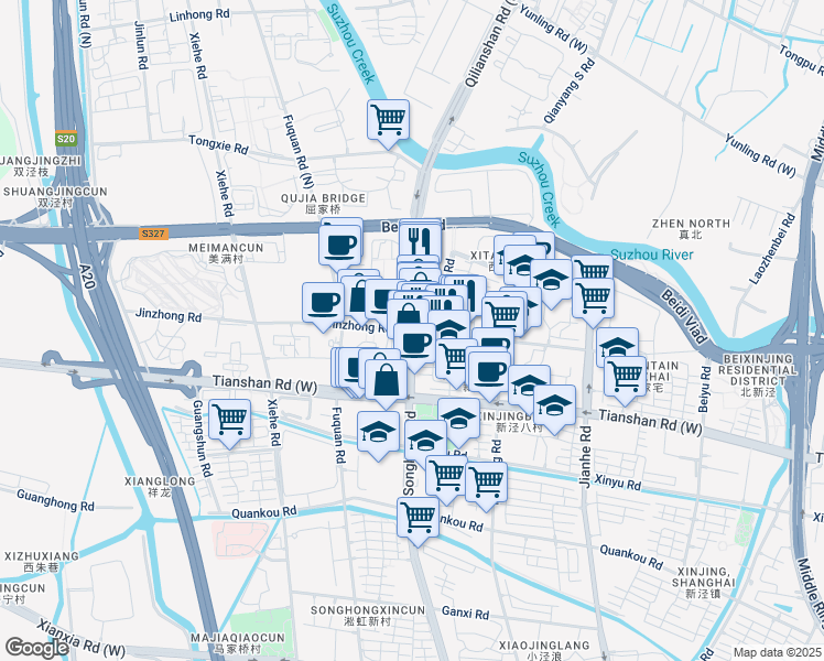 map of restaurants, bars, coffee shops, grocery stores, and more near in 