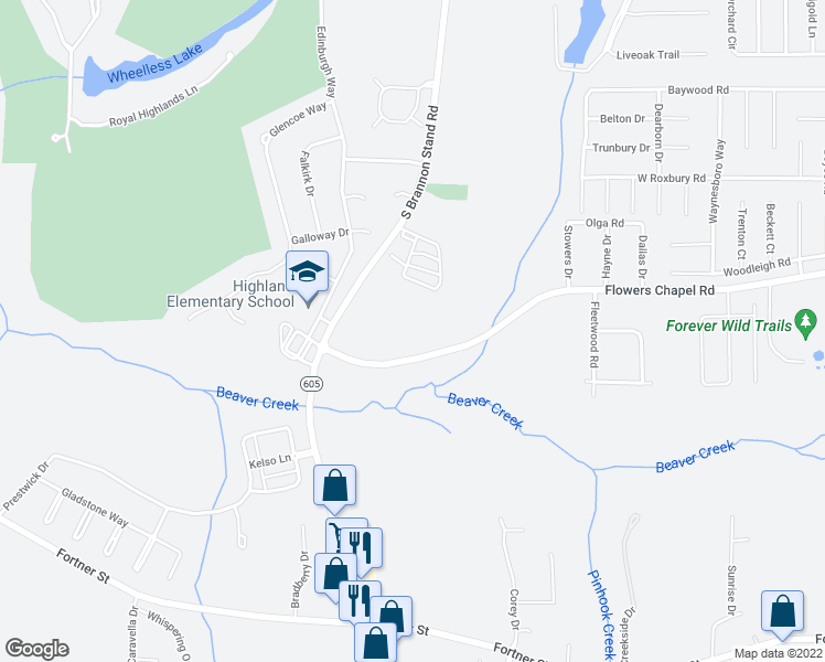 map of restaurants, bars, coffee shops, grocery stores, and more near 4932 Flowers Chapel Road in Dothan