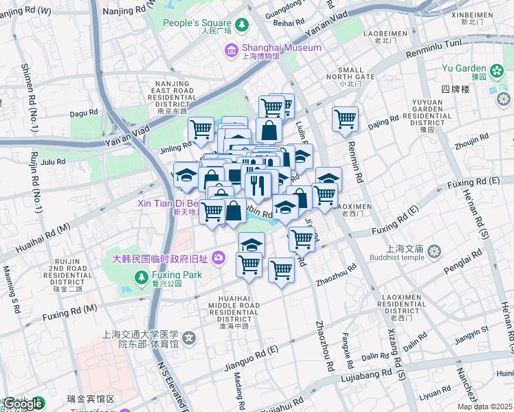 map of restaurants, bars, coffee shops, grocery stores, and more near in 