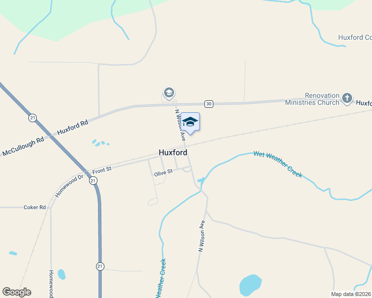 map of restaurants, bars, coffee shops, grocery stores, and more near 300 North Wilson Avenue in Atmore