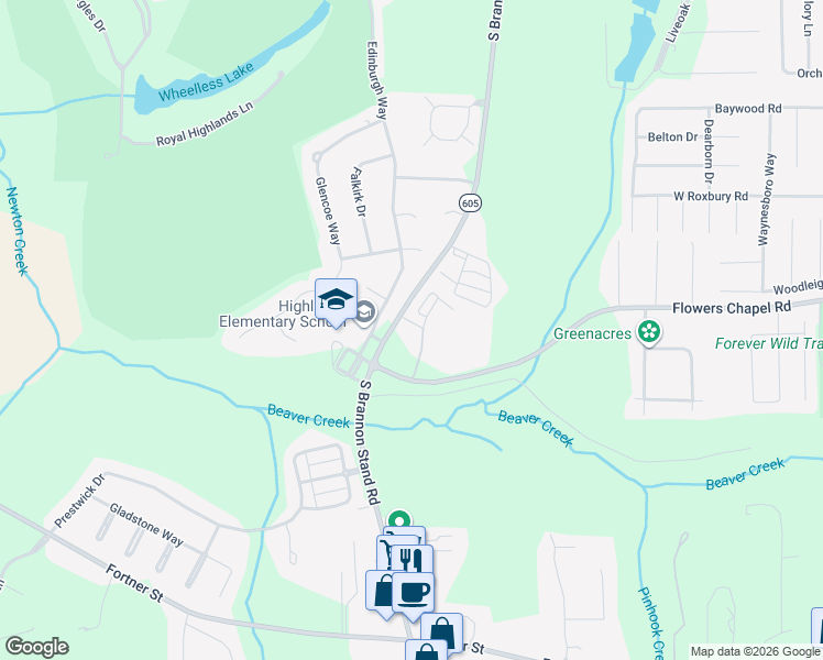map of restaurants, bars, coffee shops, grocery stores, and more near 1345-1397 South Brannon Stand Road in Dothan