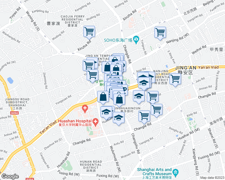 map of restaurants, bars, coffee shops, grocery stores, and more near in 