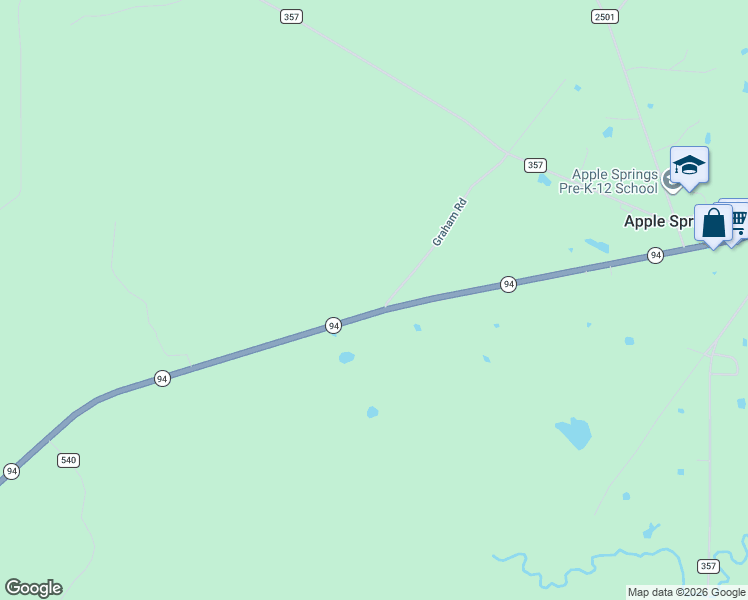 map of restaurants, bars, coffee shops, grocery stores, and more near 15066 Texas 94 in Groveton