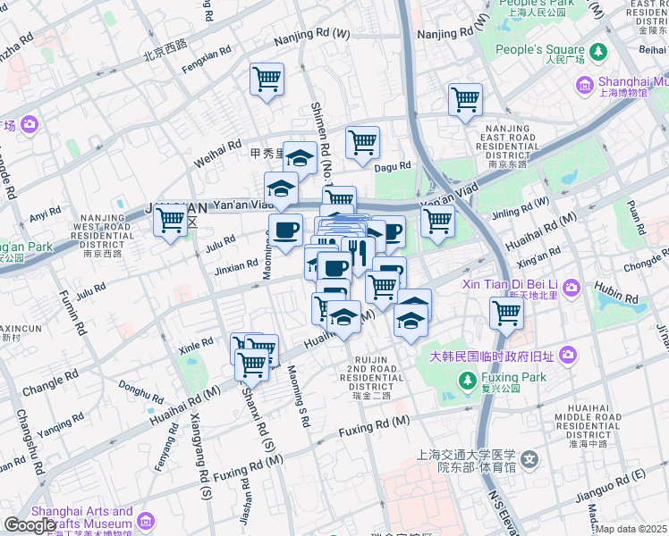 map of restaurants, bars, coffee shops, grocery stores, and more near in 