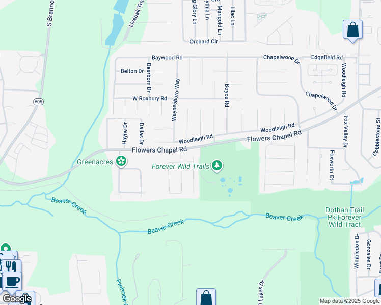 map of restaurants, bars, coffee shops, grocery stores, and more near 100 Spyglass Road in Dothan
