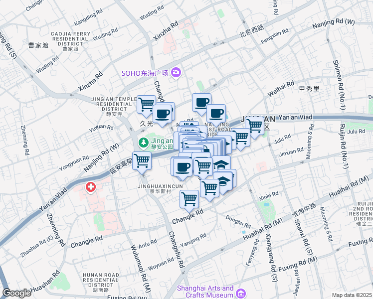 map of restaurants, bars, coffee shops, grocery stores, and more near in 