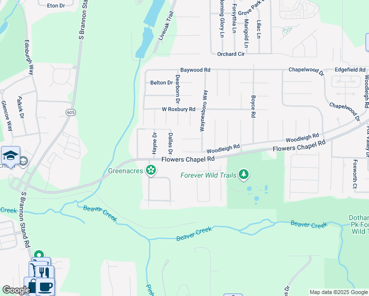 map of restaurants, bars, coffee shops, grocery stores, and more near 1308 Woodleigh Road in Dothan