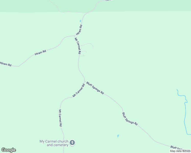 map of restaurants, bars, coffee shops, grocery stores, and more near 407 Bluff Springs Road in Gloster