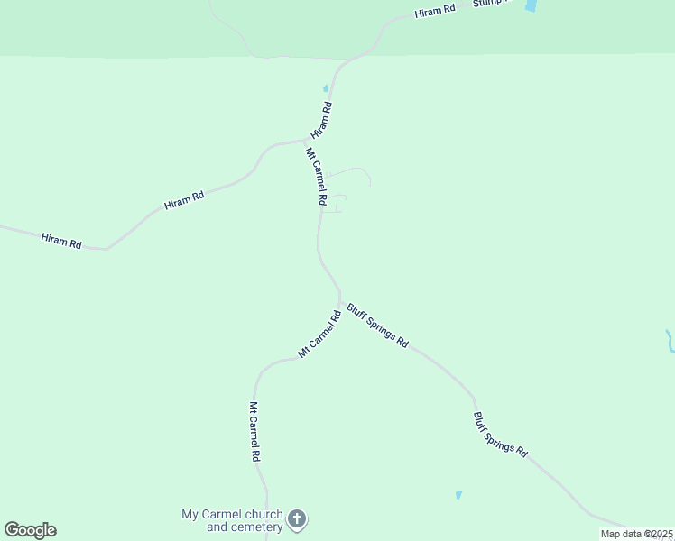 map of restaurants, bars, coffee shops, grocery stores, and more near 407 Bluff Springs Road in Gloster