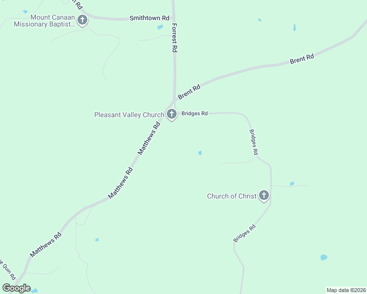 map of restaurants, bars, coffee shops, grocery stores, and more near 15 Bridges Road in Tylertown