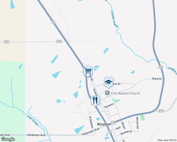 map of restaurants, bars, coffee shops, grocery stores, and more near 714 Main Street in Opp