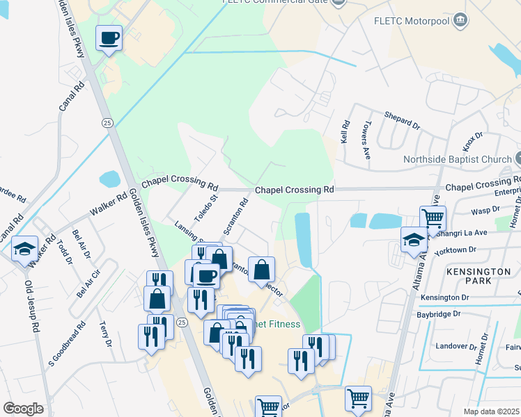 map of restaurants, bars, coffee shops, grocery stores, and more near 890 Scranton Road in Brunswick