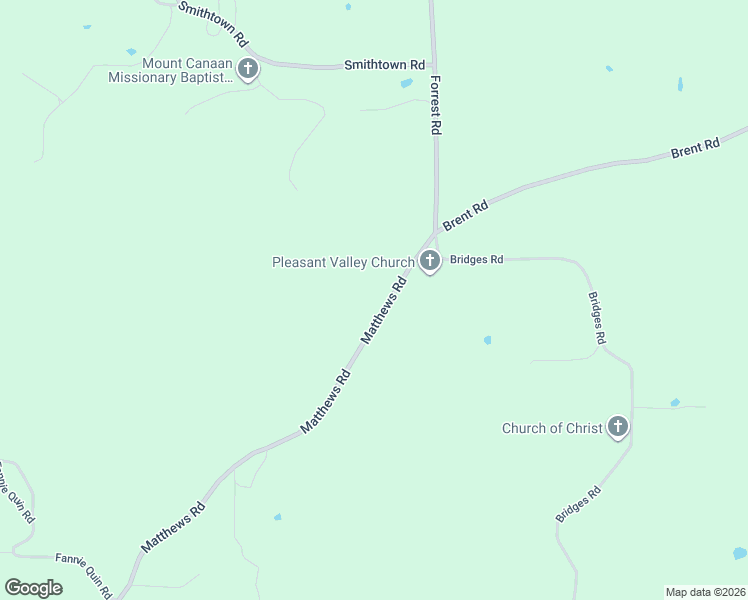 map of restaurants, bars, coffee shops, grocery stores, and more near 2155 Matthews Road in Tylertown