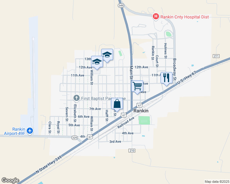 map of restaurants, bars, coffee shops, grocery stores, and more near 900 Upton Street in Rankin