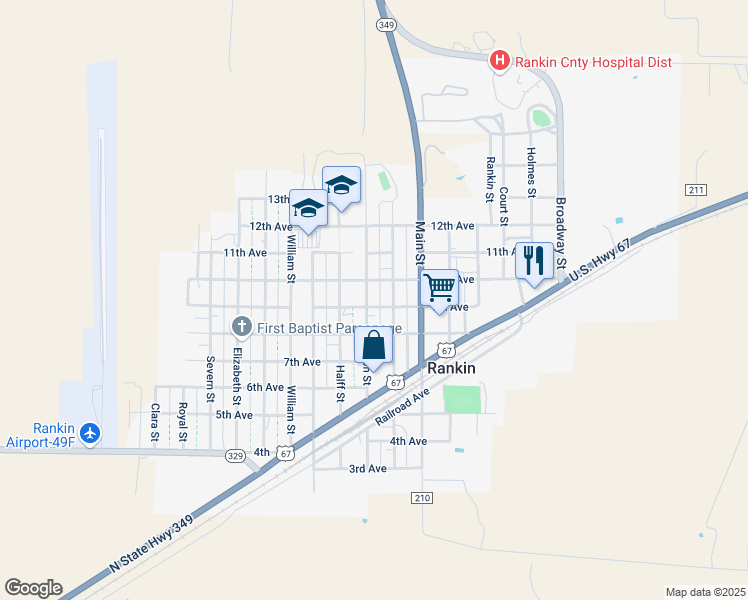map of restaurants, bars, coffee shops, grocery stores, and more near 900-998 Upton St in Rankin