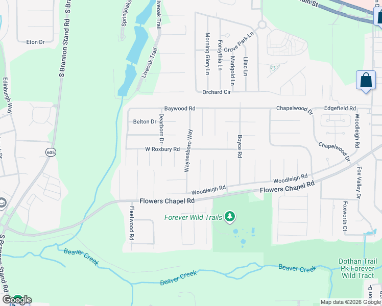 map of restaurants, bars, coffee shops, grocery stores, and more near 214 Waynesboro Way in Dothan