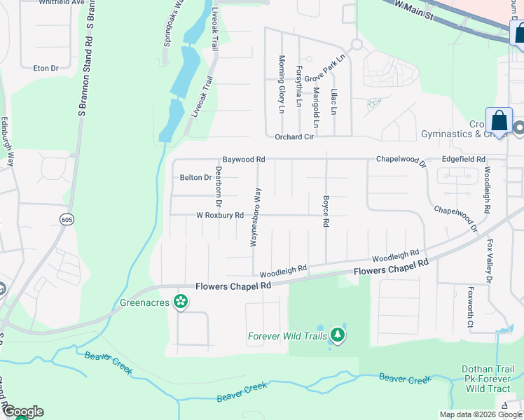 map of restaurants, bars, coffee shops, grocery stores, and more near 214 West Roxbury Road in Dothan