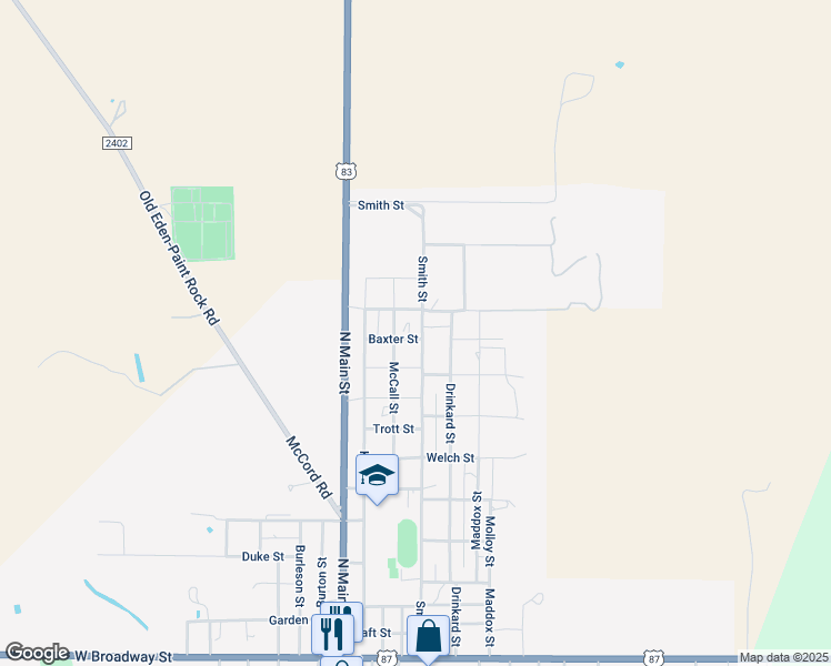 map of restaurants, bars, coffee shops, grocery stores, and more near 1001 Smith Street in Eden