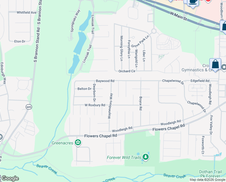 map of restaurants, bars, coffee shops, grocery stores, and more near 110 Coventry Court in Dothan