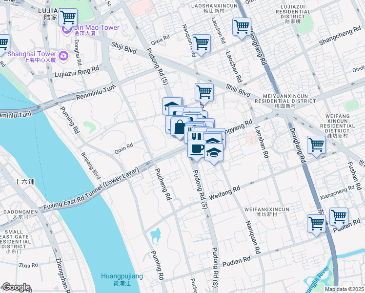 map of restaurants, bars, coffee shops, grocery stores, and more near in 