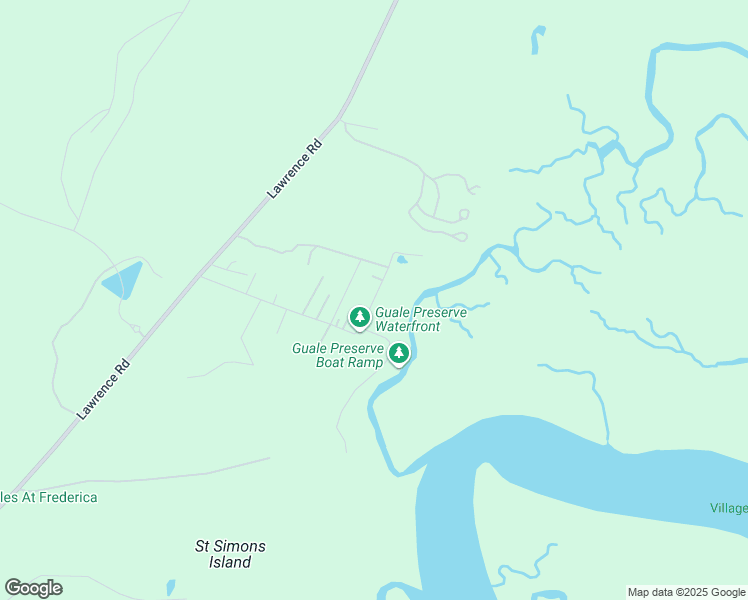 map of restaurants, bars, coffee shops, grocery stores, and more near 25 Virginia Drive in Saint Simons Island