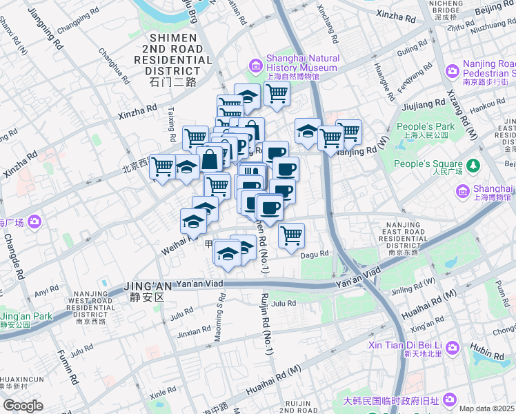 map of restaurants, bars, coffee shops, grocery stores, and more near in 