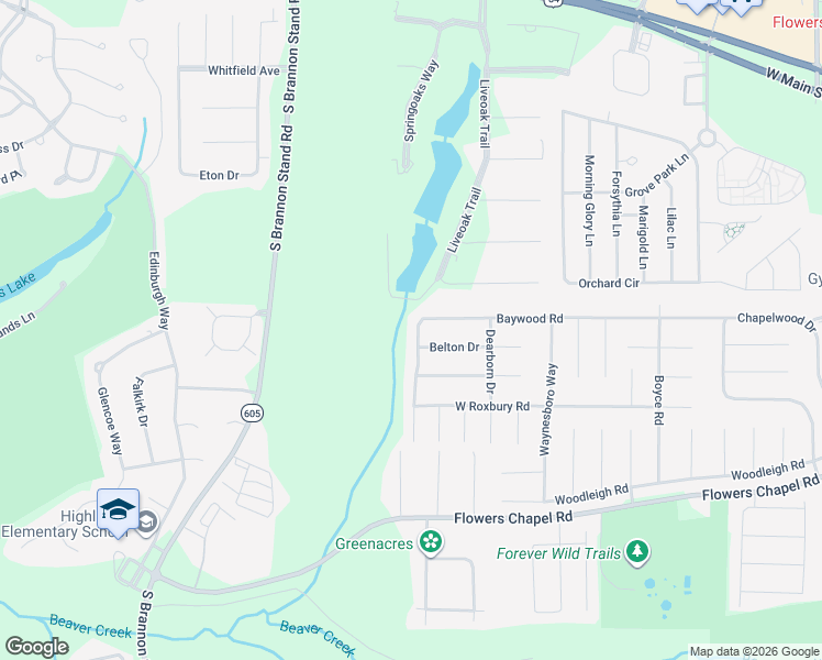 map of restaurants, bars, coffee shops, grocery stores, and more near 1022 Baywood Road in Dothan